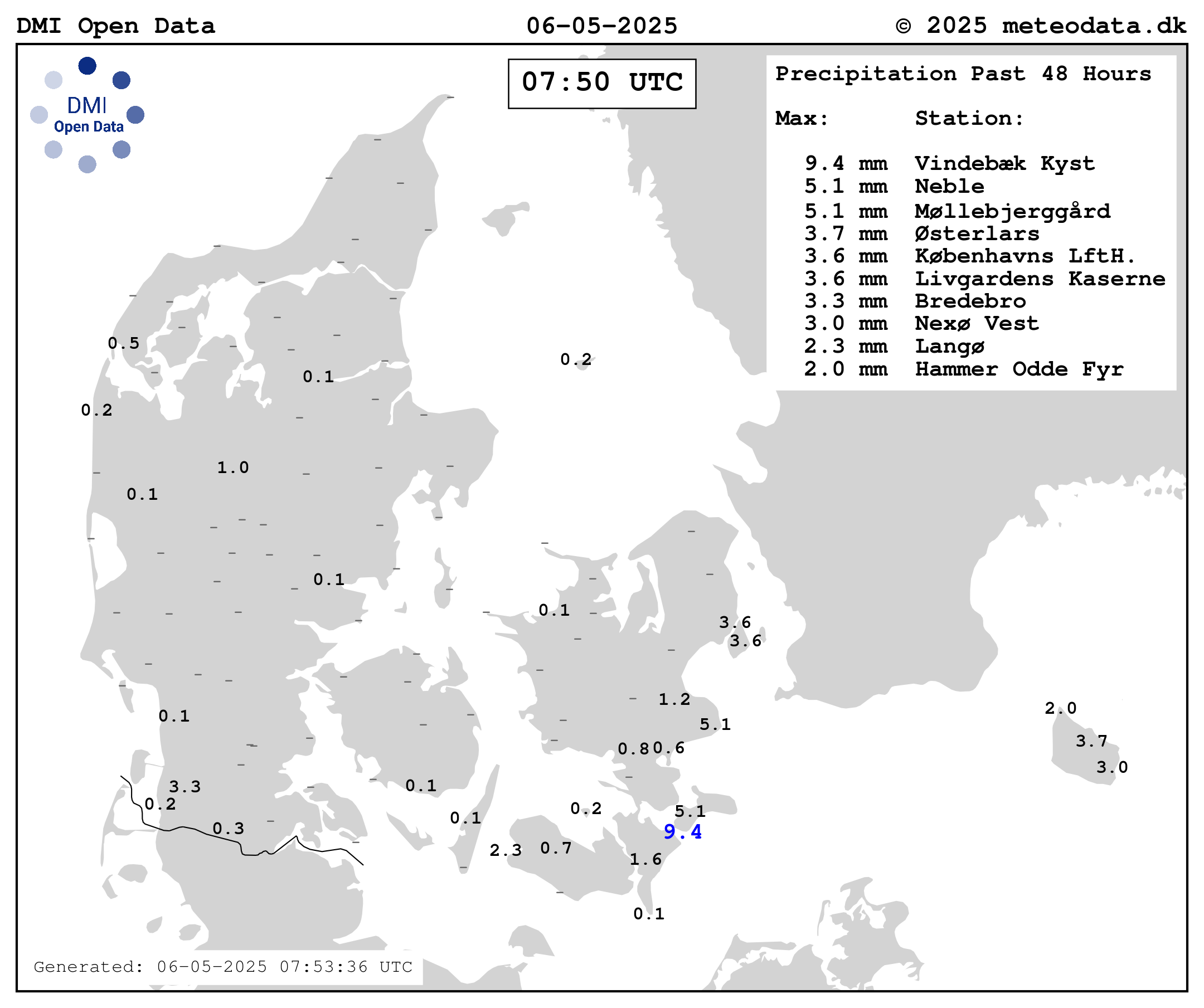 Precip past 48 hours