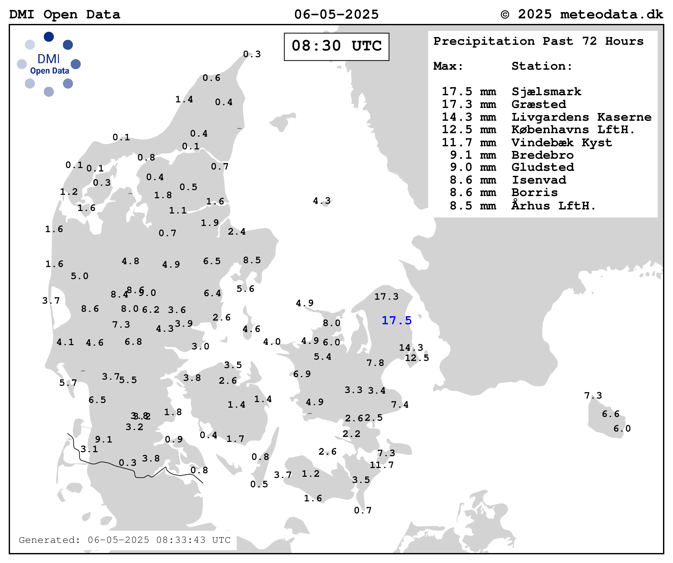 Precip past 72 hours